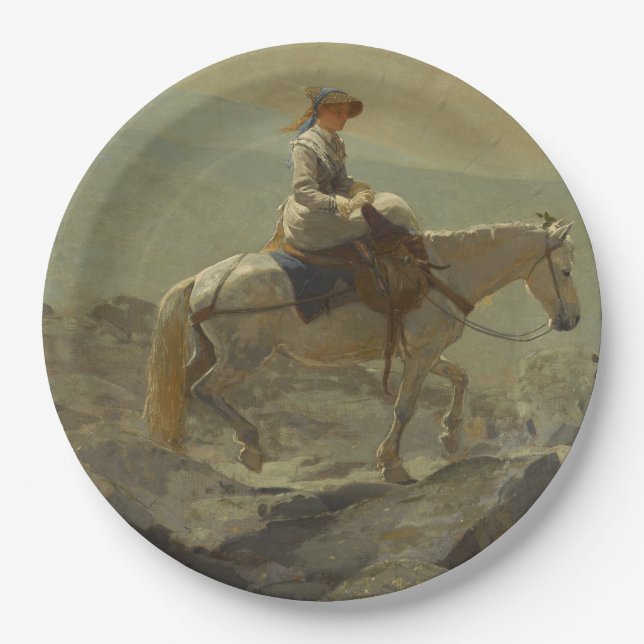 The Bridle Path, White Mountains (Winslow Homer) Paper Plates (Front)