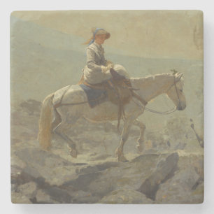 The Bridle Path, White Mountains (Winslow Homer) Stone Coaster