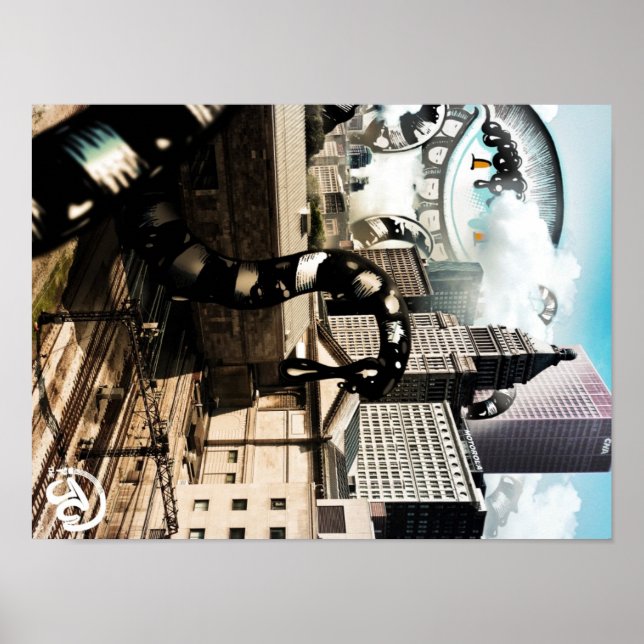 the Bright Chicago Sky Poster (Front)