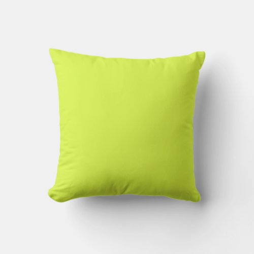 The bright green pear color throw pillow
