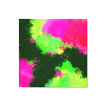 The Brighter Side - Green Red-Violet Abstract Art