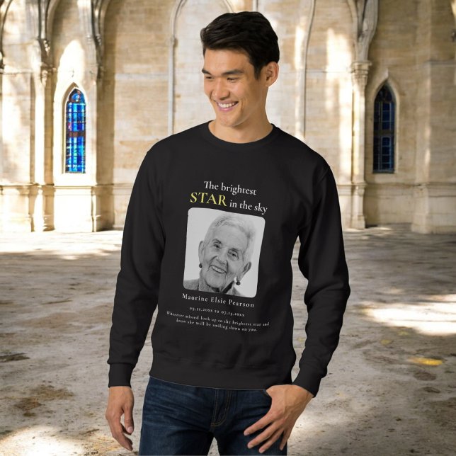 the brightest star photo  rememberance sweater  (the brightest star in the sky , photo memorial sweater )