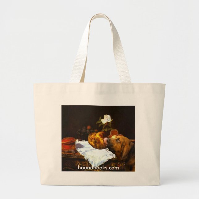 The Brioche With Wimsey the Bloodhound Large Tote Bag (Front)
