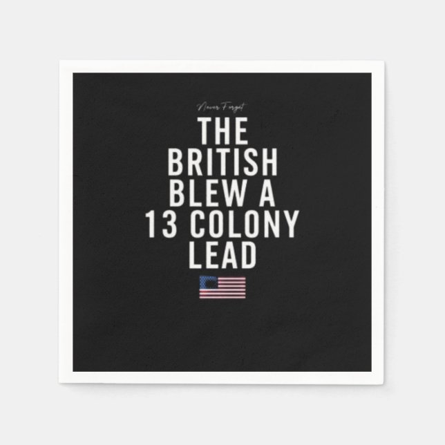 The British Blew A Thirteen Colony Lead  Napkins (Front)