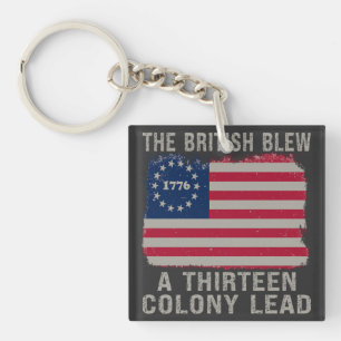 The British Blew Thirteen Colony Lead 4th Of July Keychain