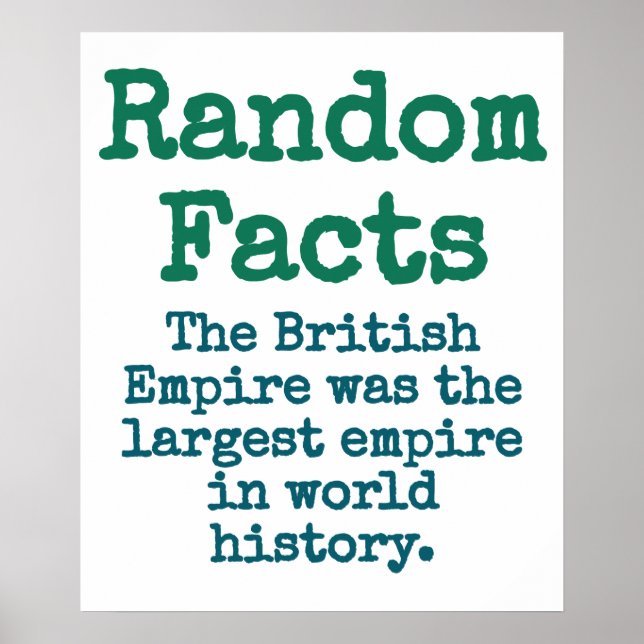 The British Empire Was The Largest Empire - Trivia Poster (Front)