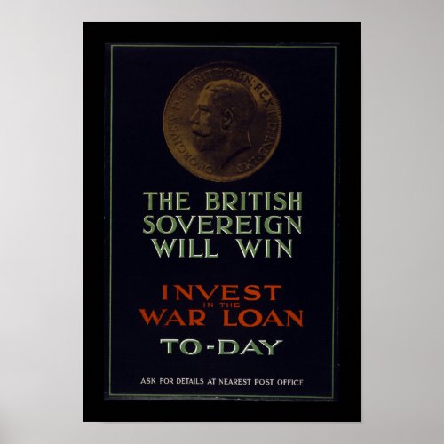 The British Sovereign Will Win border Poster