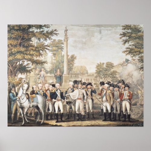 The British Surrendering to General Washington Poster
