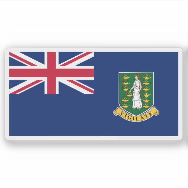 The British Virgin Islands flag,Overseas Territory Sticker (Front)
