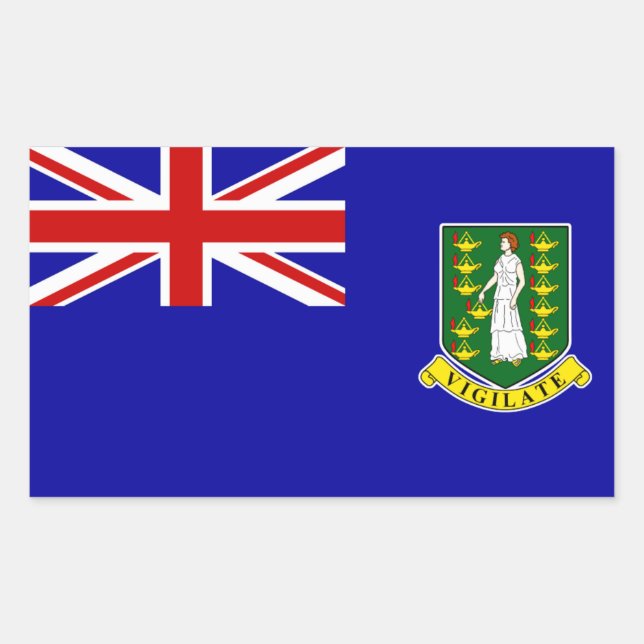 The British Virgin Islands Flag Rectangular Sticker (Front)