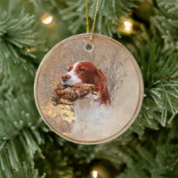 Brittany spaniel christmas outlet ornament