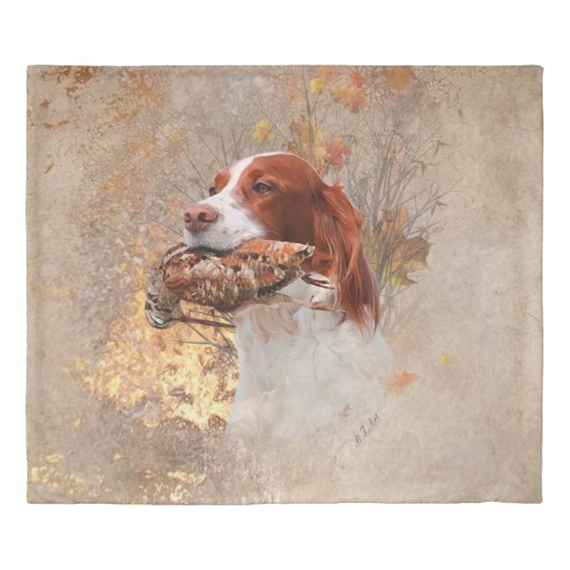 The Brittany spaniel  Duvet Cover (Front)