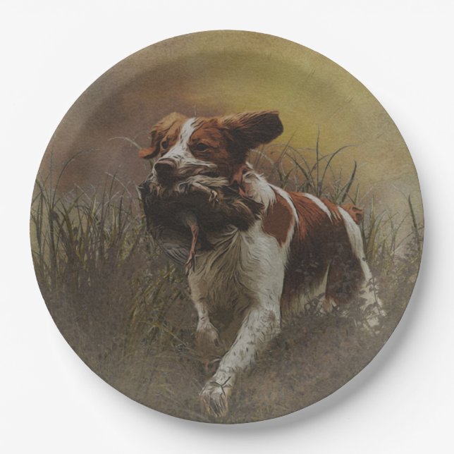 The Brittany spaniel  Paper Plates (Front)