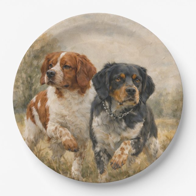 The Brittany spaniel  Paper Plates (Front)