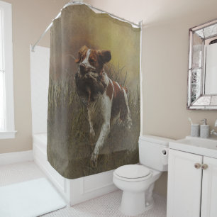 The Brittany spaniel Shower Curtain