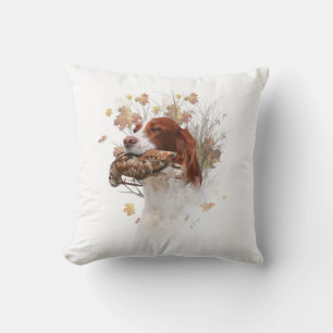 The Brittany spaniel Tapestry Metal Print Coffee Throw Pillow