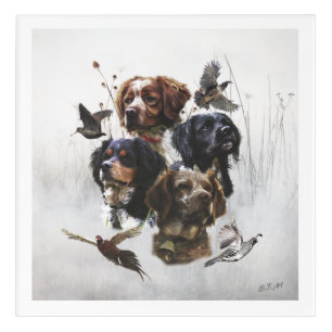 The Brittany Spaniels , Bird Hunting Season Acrylic Print