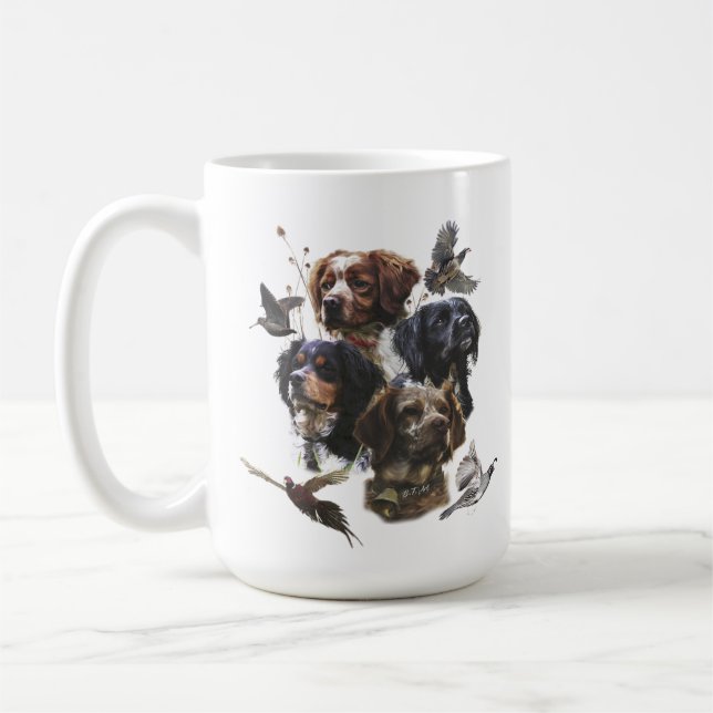 The Brittany Spaniels , Bird Hunting Season Coffee Mug (Left)