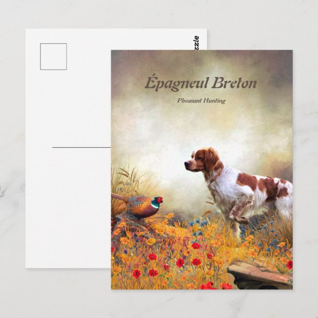 The Brittany Spaniels , Bird Hunting Season Postcard (Front/Back)