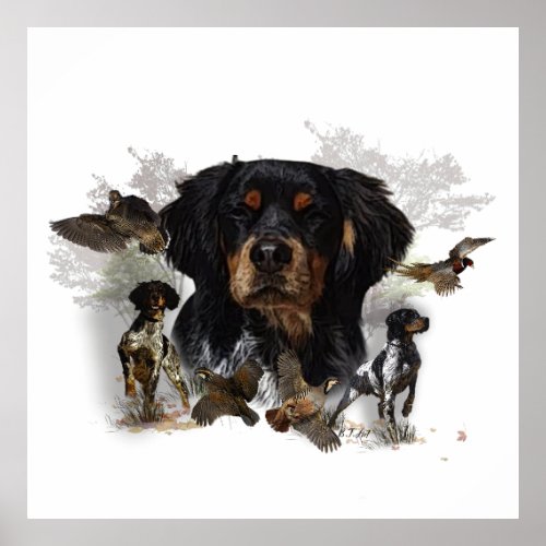 The Brittany Spaniels  Bird Hunting Season Poster