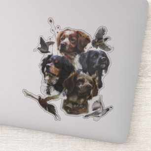 The Brittany Spaniels , Bird Hunting Season Sticker