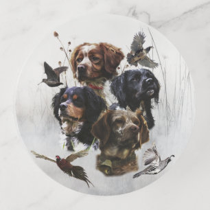 The Brittany Spaniels , Bird Hunting Season Trinket Tray