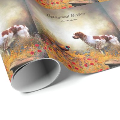 The Brittany Spaniels , Bird Hunting Season Wrapping Paper