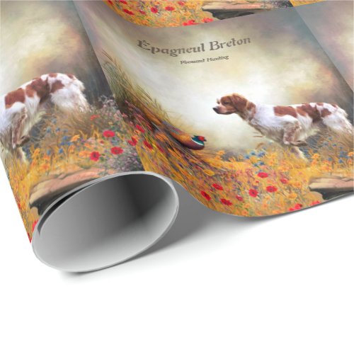 The Brittany Spaniels  Bird Hunting Season Wrapping Paper