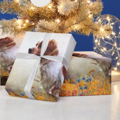 The Brittany Spaniels , Bird Hunting Season Wrapping Paper