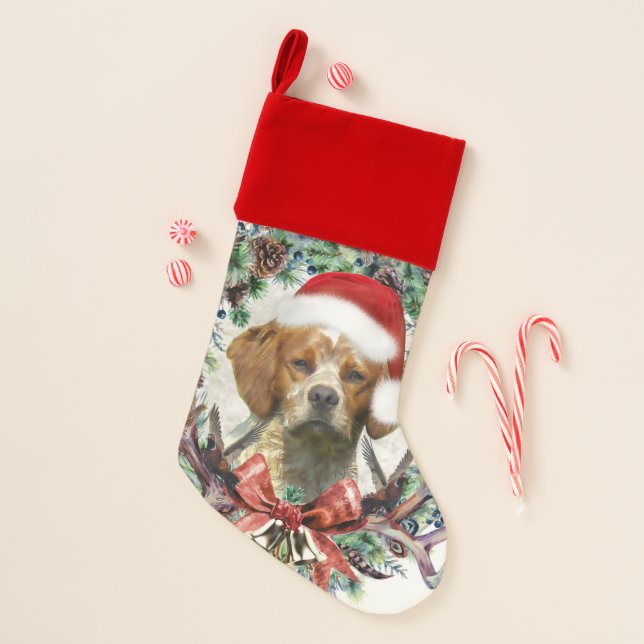 The Brittany Spaniels , Christmas  Stocking (Front)