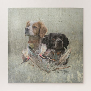 The Brittany Spaniels, French Brittany, Bird dog, Jigsaw Puzzle