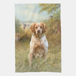 The Brittany Spaniels,  French Brittany, Bird dog, Kitchen Towel