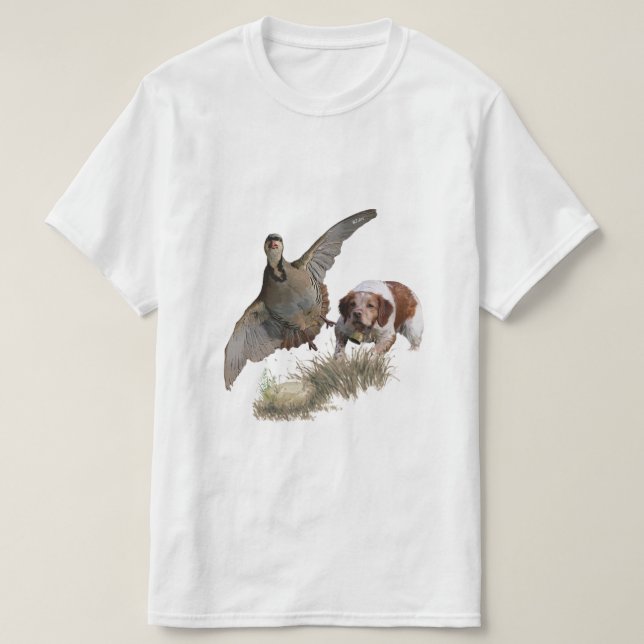 The Brittany Spaniels,  French Brittany, Bird dog, T-Shirt (Design Front)