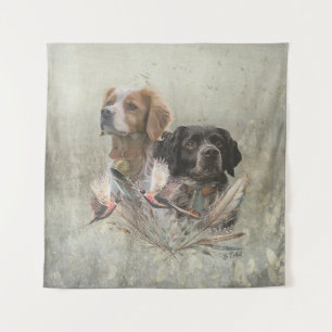 The Brittany Spaniels, French Brittany, Bird dog, Tapestry