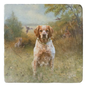 The Brittany Spaniels,  French Brittany, Bird dog, Trivet