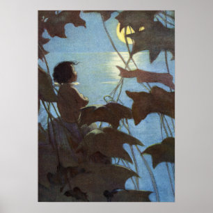 The Broad Yellow Moon by Jessie Willcox Smith Poster