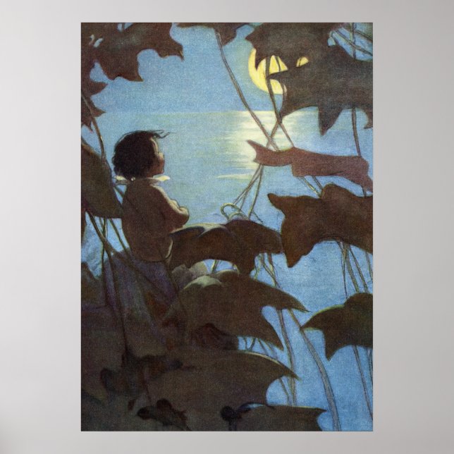 The Broad Yellow Moon by Jessie Willcox Smith Poster (Front)