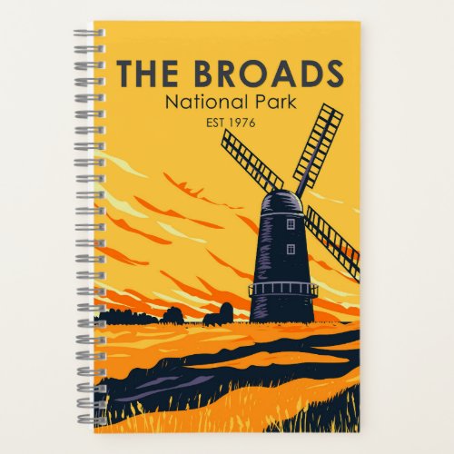 The Broads National Park England Vintage Notebook