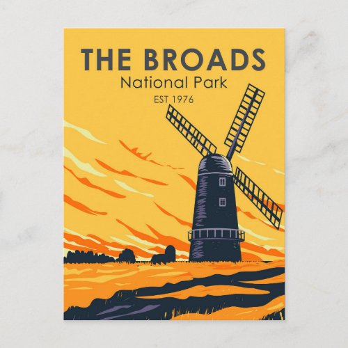 The Broads National Park England Vintage Postcard