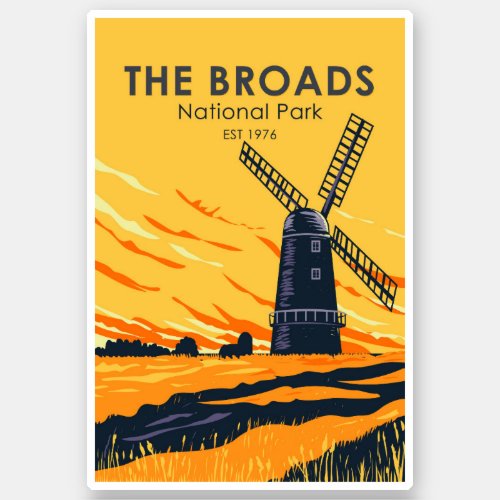 The Broads National Park England Vintage Sticker
