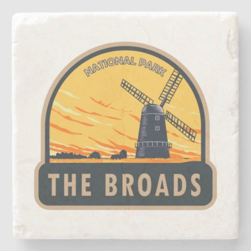 The Broads National Park England Vintage Stone Coaster