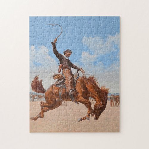 The Bronco Buster by Frederic Remington Jigsaw Puzzle