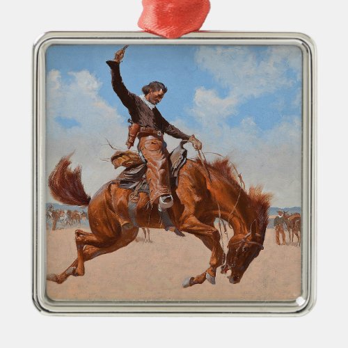 The Bronco Buster by Frederic Remington Metal Ornament