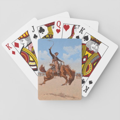 The Bronco Buster by Frederic Remington Poker Cards