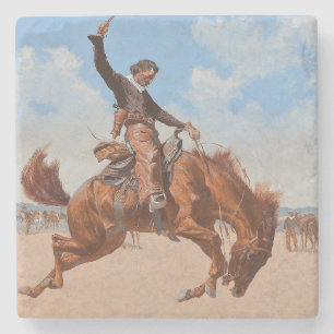 The Bronco Buster (by Frederic Remington) Stone Coaster