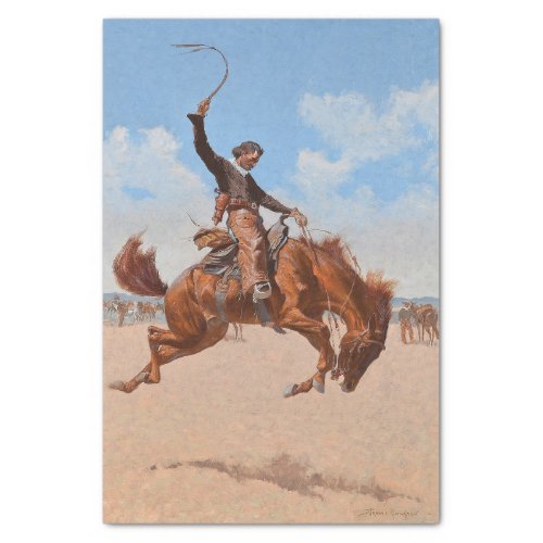 The Bronco Buster by Frederic Remington Tissue Paper