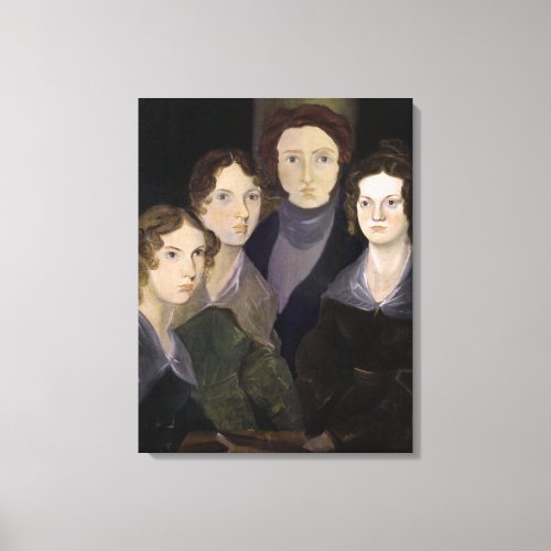 The Bronte Family Pillar Portrait by Branwell Canvas Print