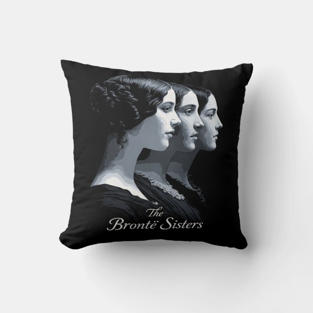 The Brontë Sisters Throw Pillow (Front)