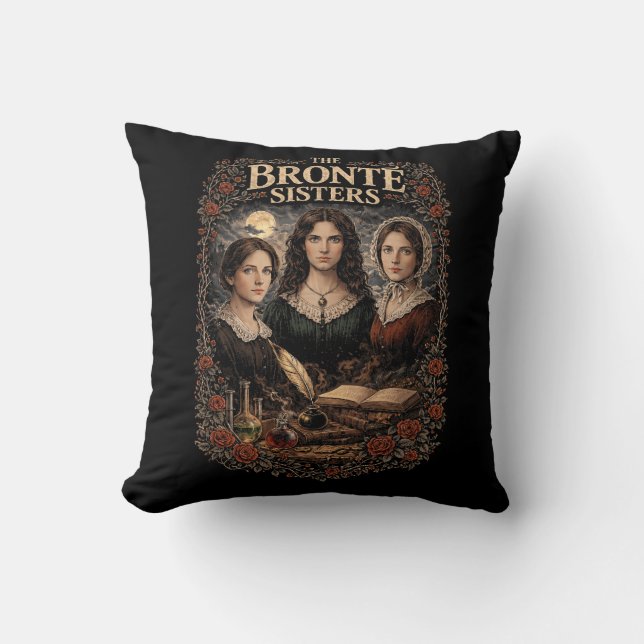 The Brontë Sisters Throw Pillow (Front)