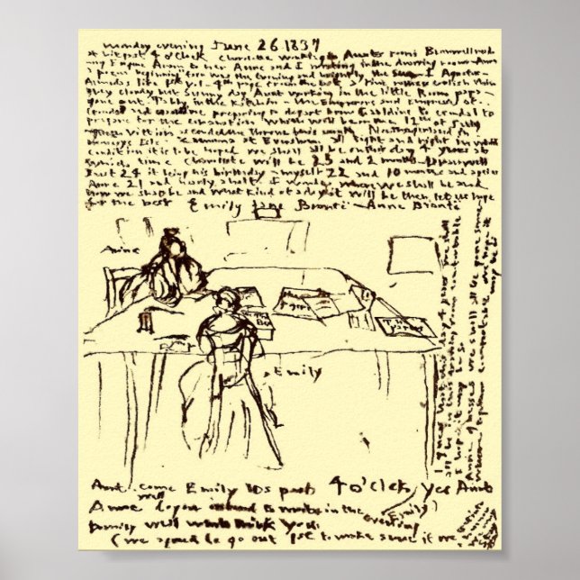 The Brontes ~ Emily & Anne's Diary Paper Restored Poster (Front)